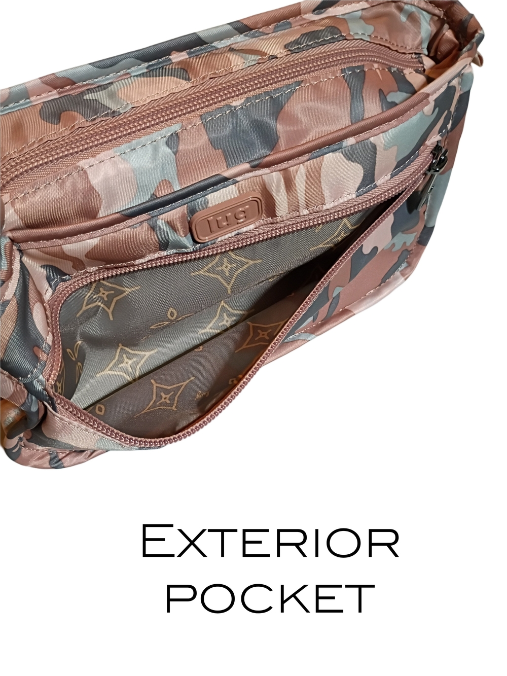 lug Parasail Toiletry Makeup Bag Pink and Gray Camo - Picture 7 of 8